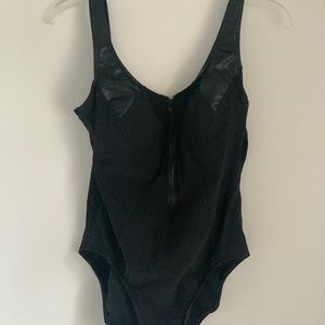 Black one piece swim suit
